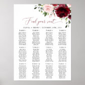 Poster Fleurs de Bourgogne, Fleurs Roses, Plan de Table (Devant)