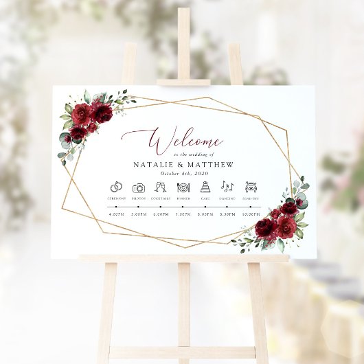 Poster Fleurs de Bourgogne, Fleurs Rouges, Calendrier de