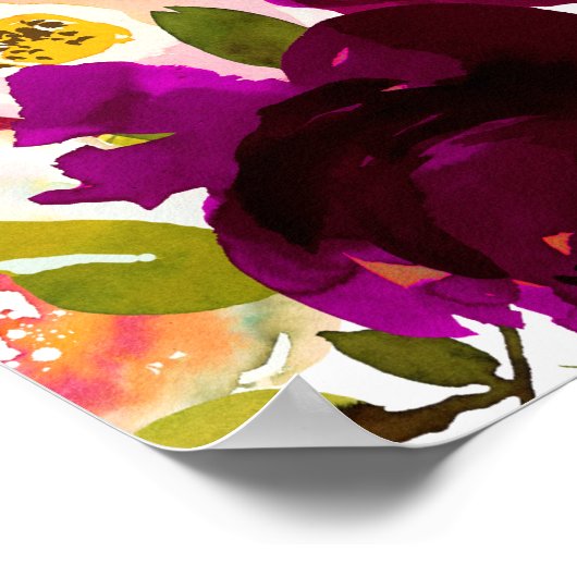 Poster Fleurs de Bourgogne Mariage Siège Graphique 12 Tab (Coin)