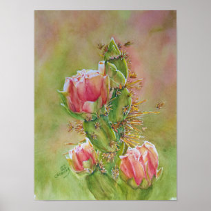 Poster Fleurs de cactus