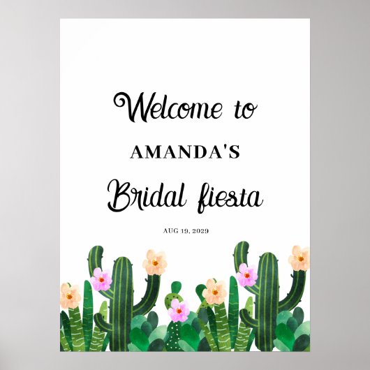 Poster Fleurs de cactus Bridal Fiesta (Devant)
