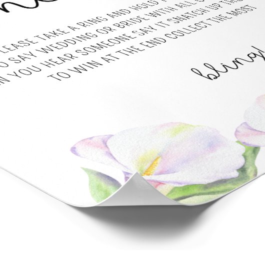 Poster Fleurs de Calla - Mettez une bague sur l'affiche d (Coin)