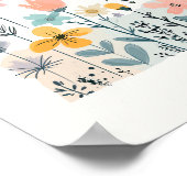 Poster Fleurs de cartons mignonnes Aquarelle Florale Dess (Coin)