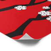 Poster Fleurs de cerisier et double bonheur Mariage chino (Coin)
