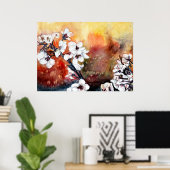 Poster fleurs de cerisier oriental japonais (Bureau à domicile)