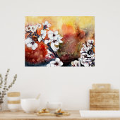 Poster fleurs de cerisier oriental japonais (Cuisine)