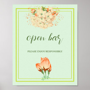 Poster Fleurs de cerisier rose, Mariage Open Bar