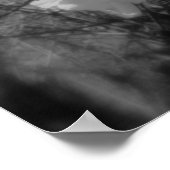 Poster fleurs de cerisiers dans le ciel, noir et blanc (Coin)