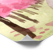 Poster Fleurs de cerisiers Les deux côtés (Coin)