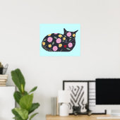 Poster Fleurs de chat noir Plantes Chats Peuvent Manger A (Bureau à domicile)