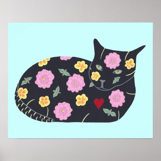 Poster Fleurs de chat noir Plantes Chats Peuvent Manger A (Devant)