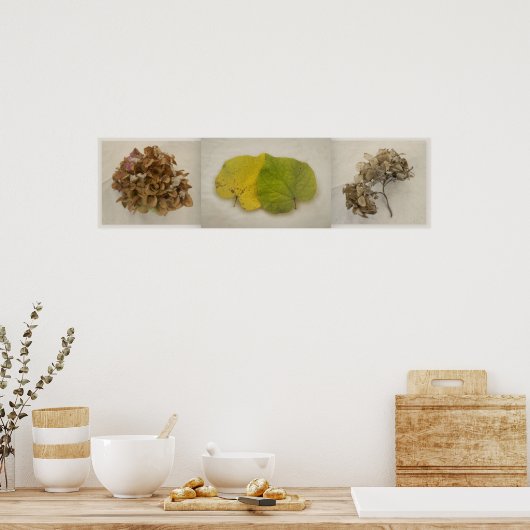 Poster fleurs de chute tryptich (Cuisine)