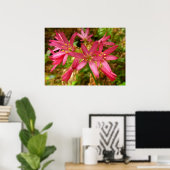 Poster Fleurs de Clintonia rouges aux séquoias (Bureau à domicile)
