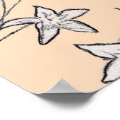 Poster fleurs de cloches motifs transparentes pastel line (Coin)