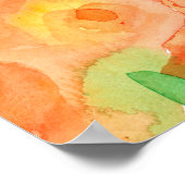 Poster Fleurs de colibri Orange Hollyhocks (Coin)