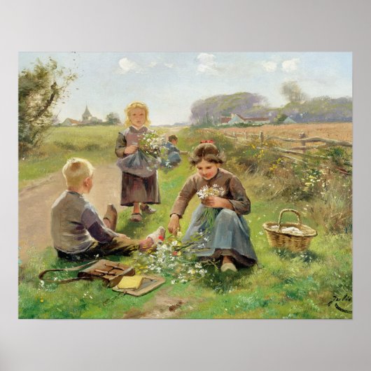 Poster Fleurs de collecte (huile sur toile) (Devant)