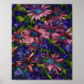 Poster Fleurs De Cône Violet Et Bleu (Devant)