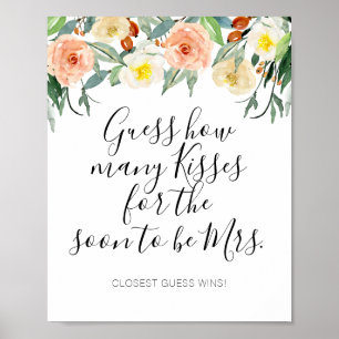 Poster Fleurs de corail Devinez combien de baisers Enterr