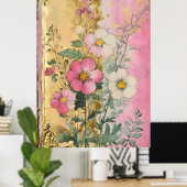 Poster Fleurs de Cosmos en pleine floraison avec des péta (Bureau à domicile)