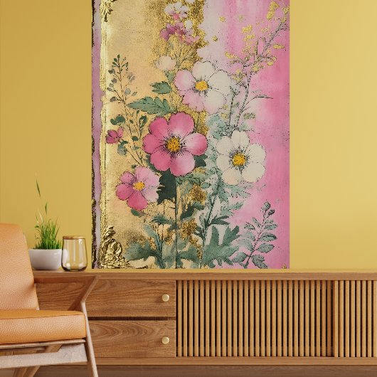 Poster Fleurs de Cosmos en pleine floraison avec des péta (Salon 2)