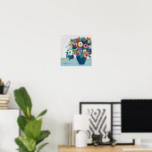 Poster Fleurs de couleurs vives dans un vase (Bureau à domicile)