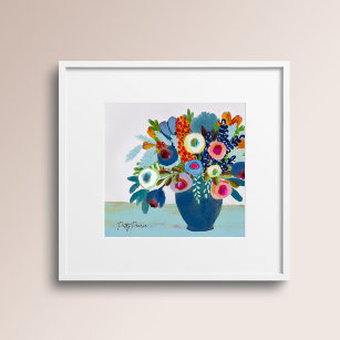 Poster Fleurs de couleurs vives dans un vase