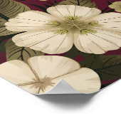 Poster Fleurs de crème élégantes sur arrière - plan Bourg (Coin)