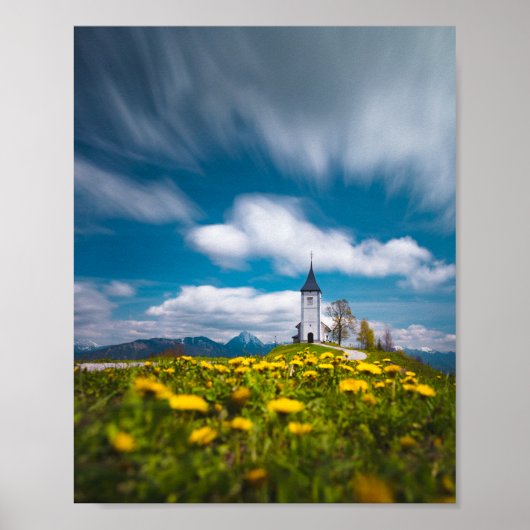 Poster Fleurs de Dandelion à l'église st primus Jamnik Sl (Devant)