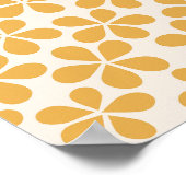 Poster Fleurs De Faisée 06 Moutarde Jaune Et Crème Blanc (Coin)