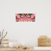 Poster Fleurs De Faisée Rose Et Miroir D'Abeille Bumble A (Cuisine)