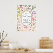 Poster Fleurs De Feuillage Floral Moderne Bienvenue Paste (Cuisine)
