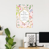 Poster Fleurs De Feuillage Floral Moderne Bienvenue Paste (Bureau à domicile)