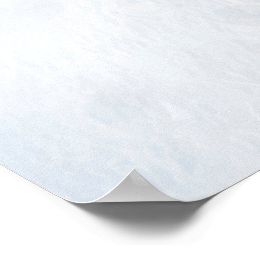 Poster Fleurs de feuilles d'aquarelle bleue Chic Bienvenu (Coin)