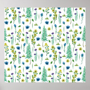 Poster Fleurs de foune Motif de la nature sans voile
