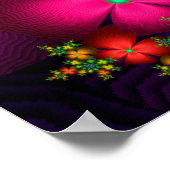 Poster Fleurs de fractale vibrantes (Coin)