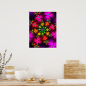 Poster Fleurs de fractale vibrantes (Cuisine)