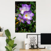Poster Fleurs de Freesia Violettes (Bureau à domicile)