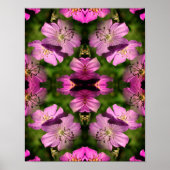 Poster Fleurs de géranium Multipliées Abstraites (Devant)