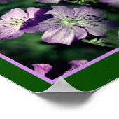 Poster Fleurs de géranium violet Multipliées Abstraites (Coin)