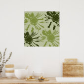 Poster Fleurs de Gerbera verte de chaux (Cuisine)