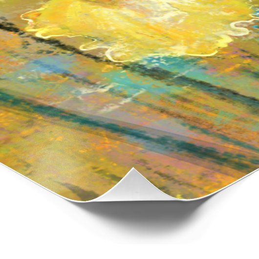 Poster Fleurs de Iris Jaunes (Coin)