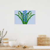 Poster Fleurs de Jacinthe bleue Bébé Garçon Printemps (Cuisine)