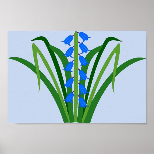 Poster Fleurs de Jacinthe bleue Bébé Garçon Printemps (Devant)