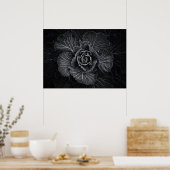 Poster Fleurs De jardin En Noir Et Blanc No 108 (Cuisine)