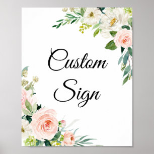 Poster Fleurs de jardin jolies aquarelle personnalisées