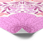 Poster Fleurs de jardin rétro en rose (Coin)