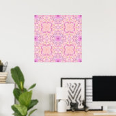 Poster Fleurs de jardin rétro en rose (Bureau à domicile)