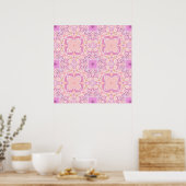 Poster Fleurs de jardin rétro en rose (Cuisine)