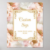 Poster Fleurs de jouvence moderne avec accents d'or panne (Devant)