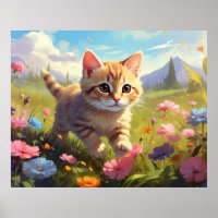 *~* Fleurs de Kitty à pied 5:4 Chat Chaton AP68
